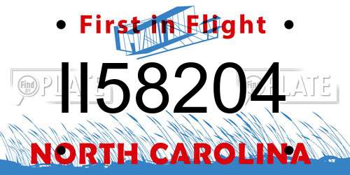 II58204 North Carolina License Plate