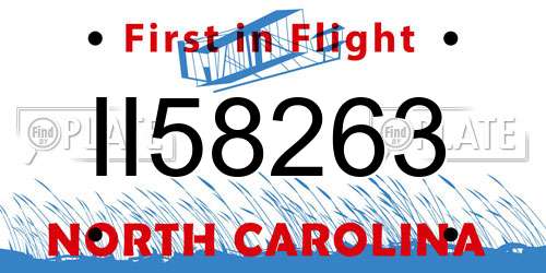 II58263 North Carolina License Plate