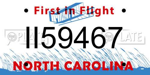 II59467 North Carolina License Plate