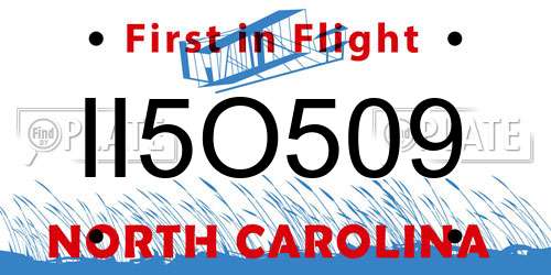 II5O509 North Carolina License Plate