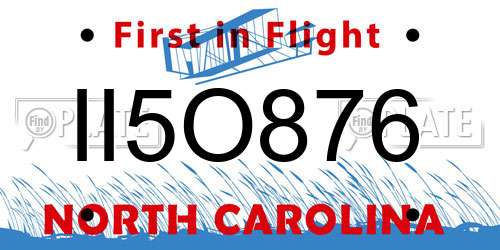 II5O876 North Carolina License Plate