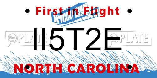 II5T2E North Carolina License Plate