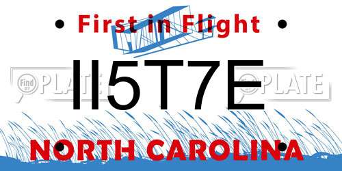 II5T7E North Carolina License Plate