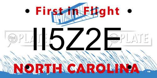 II5Z2E North Carolina License Plate