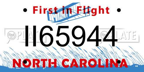 II65944 North Carolina License Plate