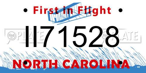 II71528 North Carolina License Plate