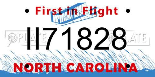 II71828 North Carolina License Plate