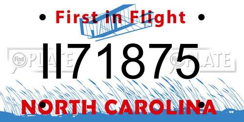 II71875 North Carolina License Plate