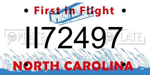II72497 North Carolina License Plate