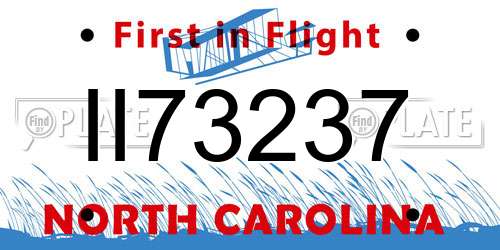 II73237 North Carolina License Plate