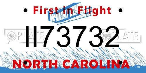 II73732 North Carolina License Plate