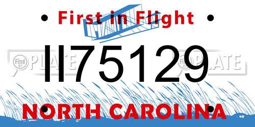 II75129 North Carolina License Plate