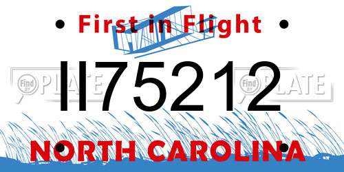 II75212 North Carolina License Plate