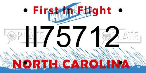 II75712 North Carolina License Plate