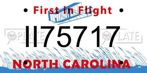 II75717 North Carolina License Plate