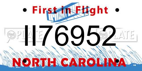 II76952 North Carolina License Plate