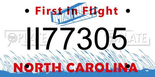 II77305 North Carolina License Plate