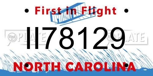 II78129 North Carolina License Plate