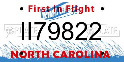 II79822 North Carolina License Plate