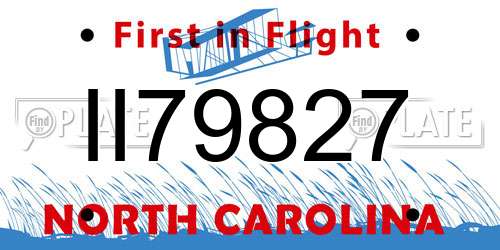 II79827 North Carolina License Plate