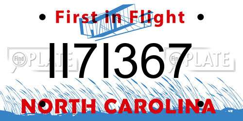 II7I367 North Carolina License Plate
