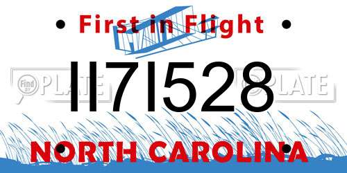II7I528 North Carolina License Plate