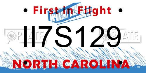 II7S129 North Carolina License Plate