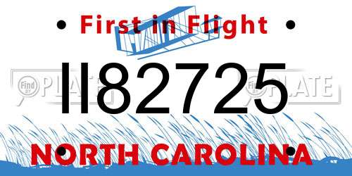 II82725 North Carolina License Plate