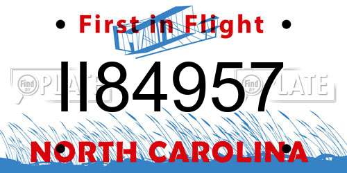II84957 North Carolina License Plate