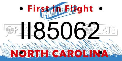 II85062 North Carolina License Plate