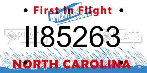 II85263 North Carolina License Plate
