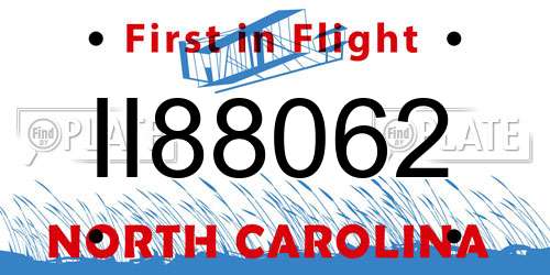 II88062 North Carolina License Plate