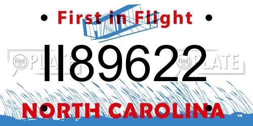 II89622 North Carolina License Plate