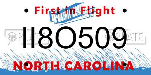 II8O509 North Carolina License Plate