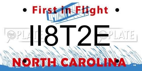 II8T2E North Carolina License Plate