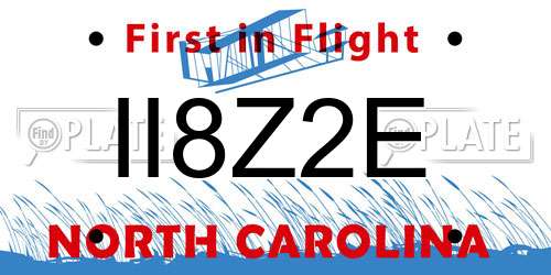 II8Z2E North Carolina License Plate