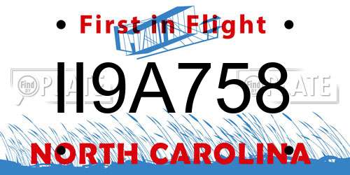 II9A758 North Carolina License Plate
