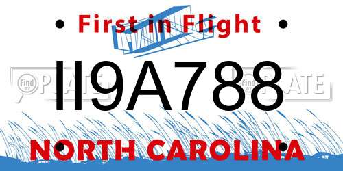 II9A788 North Carolina License Plate
