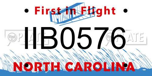 IIB0576 North Carolina License Plate