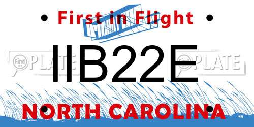 IIB22E North Carolina License Plate