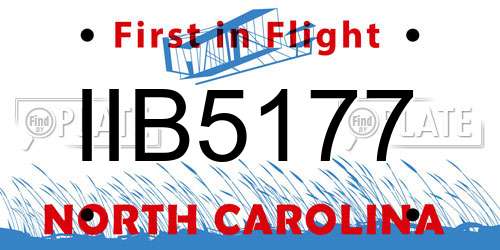 IIB5177 North Carolina License Plate