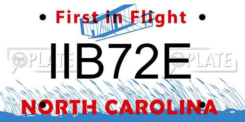 IIB72E North Carolina License Plate