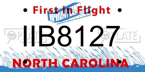 IIB8127 North Carolina License Plate