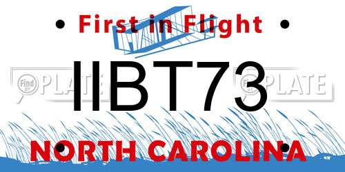IIBT73 North Carolina License Plate