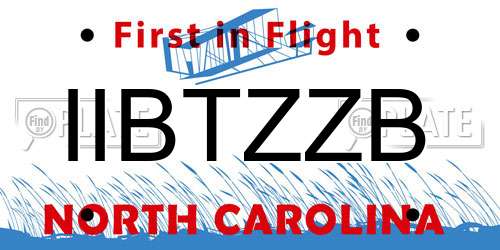 IIBTZZB North Carolina License Plate