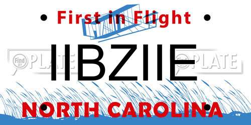 IIBZIIE North Carolina License Plate