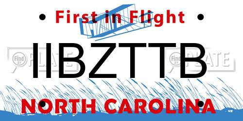 IIBZTTB North Carolina License Plate