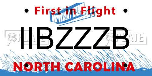 IIBZZZB North Carolina License Plate