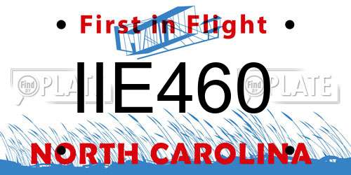 IIE460 North Carolina License Plate