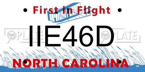 IIE46D North Carolina License Plate